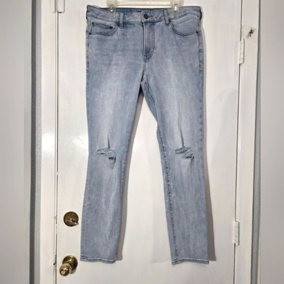 Express Skinny Light Wash Hyper Stretch Jeans 34x32 Distressed - Picture 2 of 9